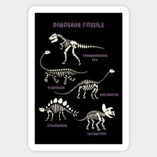 Dinosaur Fossils - placement in purple Sticker